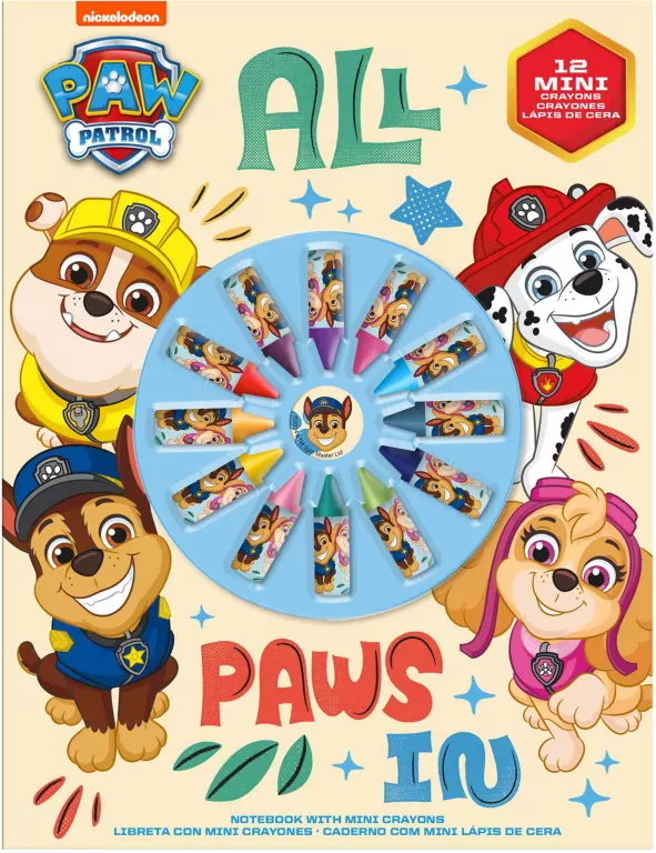 Zestaw do kolorowania z 12 mini kredkami Paw Patrol PW19957 - tantis.pl
