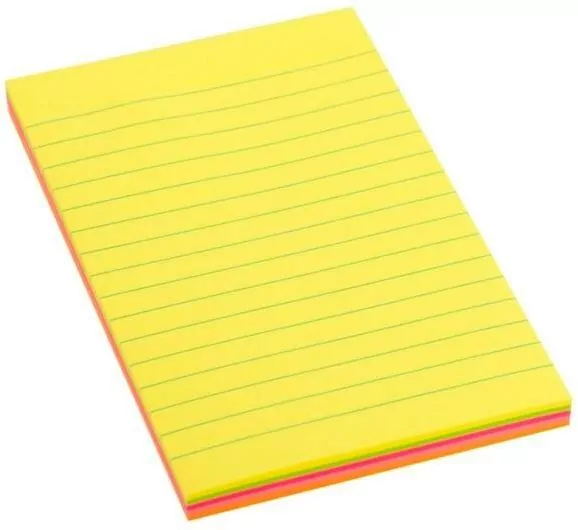 Notes samoprzylepny 98x150 mm neon w linie - tantis.pl