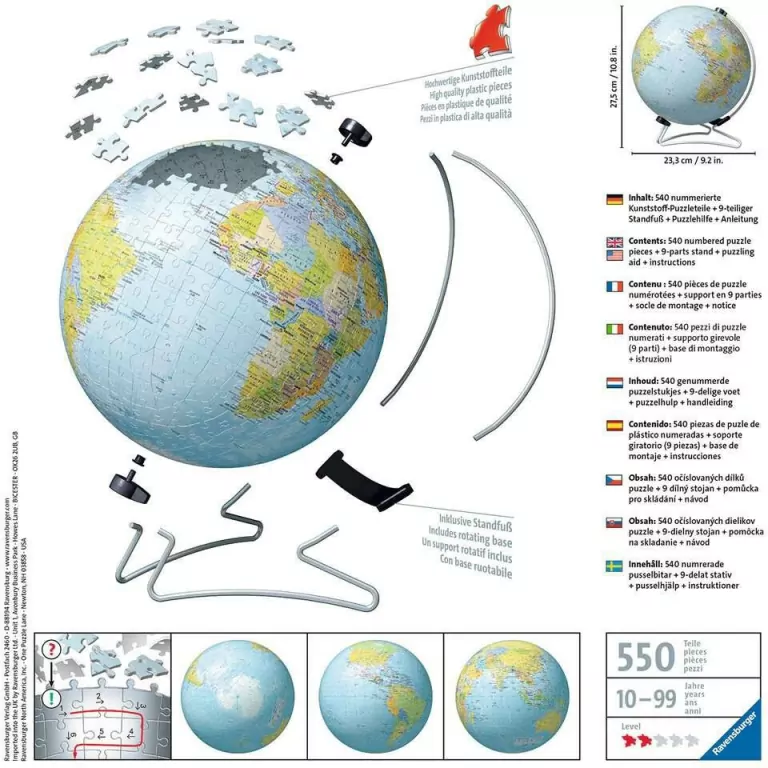 Puzzle 540. Globus 3D - tantis.pl