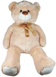 Miś pluszowy z kokardą 100cm, beżowy