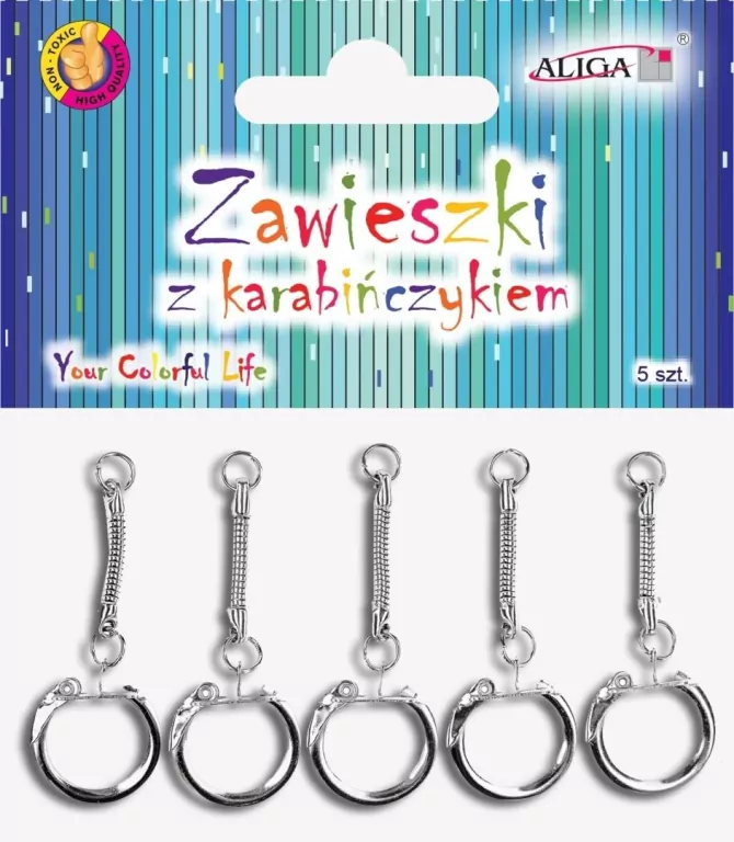 Zawieszki z karabińczykiem 6cm, 5szt - tantis.pl