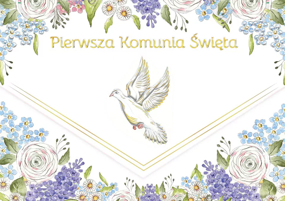Karnet koperta A5 Komunia. Gołąb majowy - tantis.pl