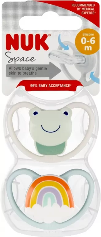 NUK. Space. Smoczki uspokajające. 0-6 miesięcy - tantis.pl