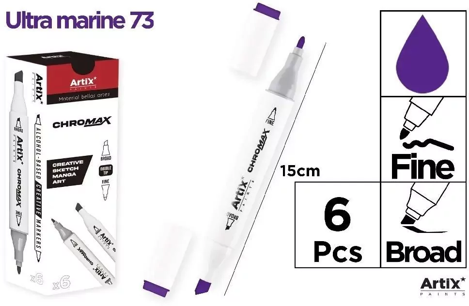 Marker Chromax z 2 końcówk. ultra marine 73 - tantis.pl