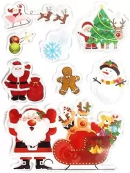 Naklejki żelowe Mikołaje