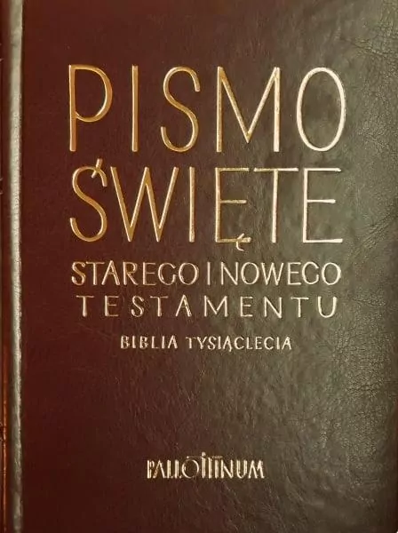 Biblia Tysiąclecia - opr. skórzana złote tłoczenia - tantis.pl