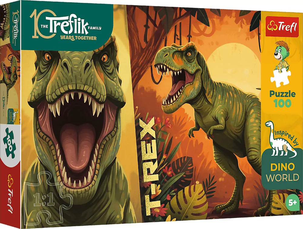 Puzzle 100 Inspired By Dino World T-Rex TREFL - tantis.pl