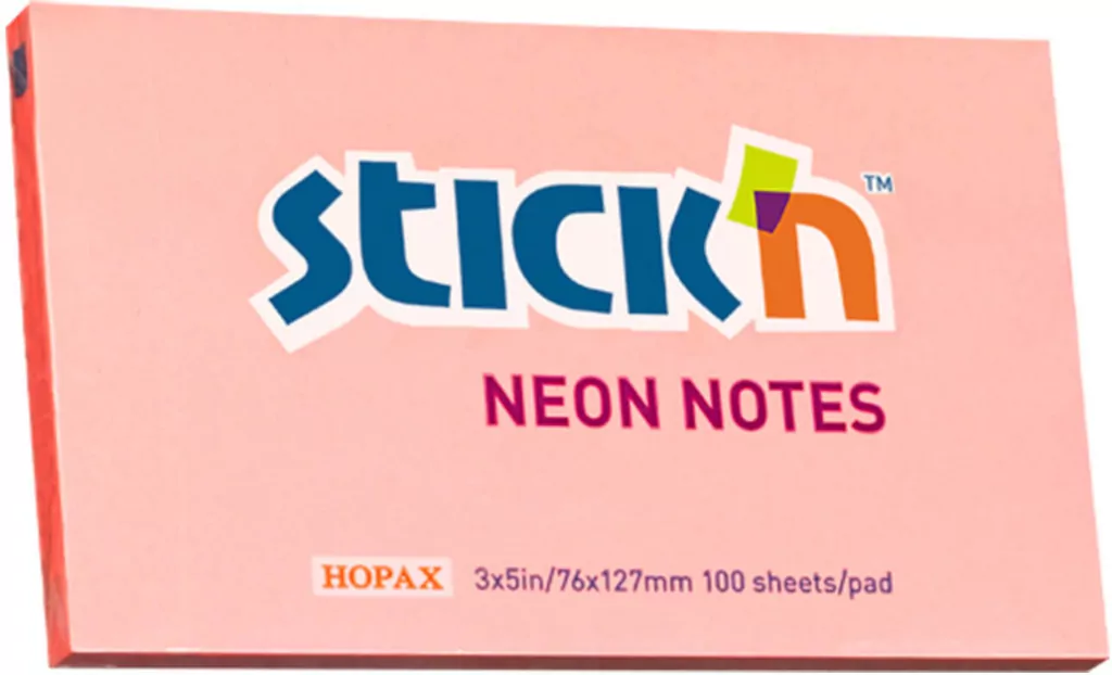 Notes samoprzylepny 127mmx76mm różowy neon - tantis.pl