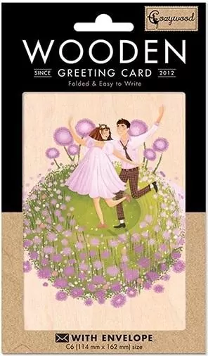 Karnet drewniany C6 + koperta Ślub Polana - tantis.pl