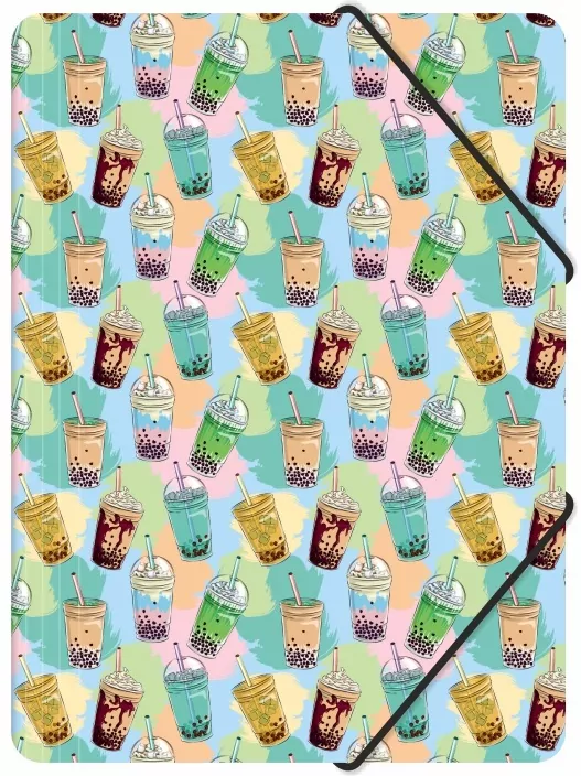 Teczka z gumką A4 pp z nadrukiem bubble tea - tantis.pl