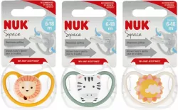 NUK. Space. Smoczek 6-18 miesięcy. Mix