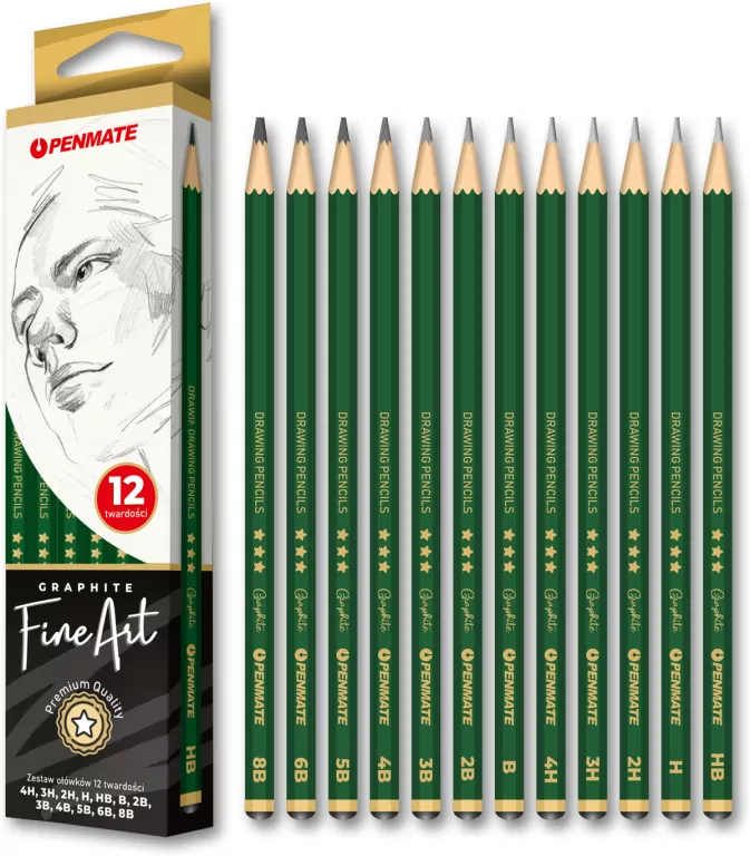 Zestaw ołówków Fine Art twardość 4H-8B - tantis.pl