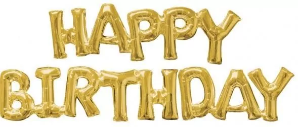 Balon foliowy Happy Birthday złoty - tantis.pl