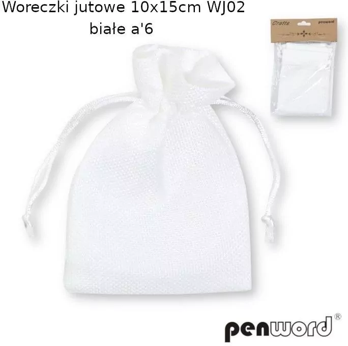 Woreczki jutowe 10x15cm. Białe - tantis.pl