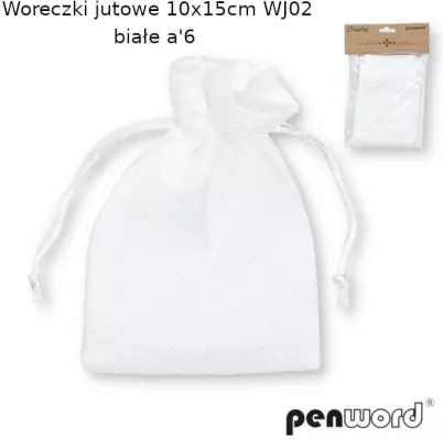 Woreczki jutowe 10x15cm. Białe