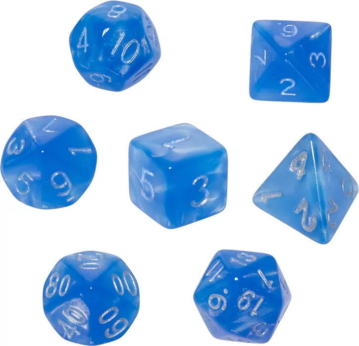 Komplet kości REBEL RPG - Kamienie Księżycowe - Lapis Lazuli - tantis.pl