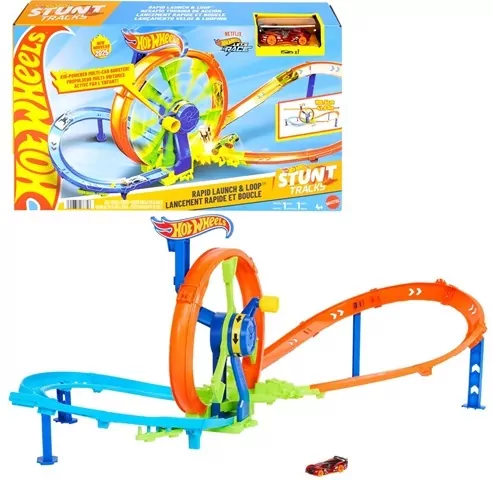Hot Wheels Stunt Tracks Pętla tor samochod. + auto - tantis.pl