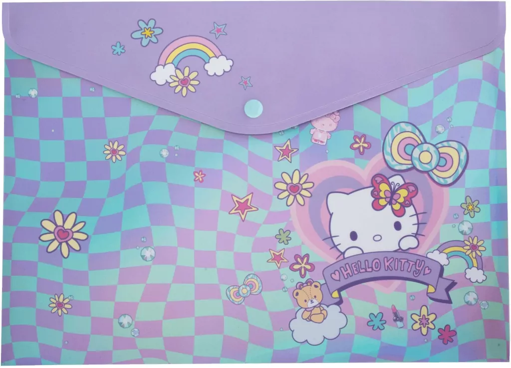 Koperta na dokumenty A4 PP Hello Kitty pink wzór 1 - tantis.pl