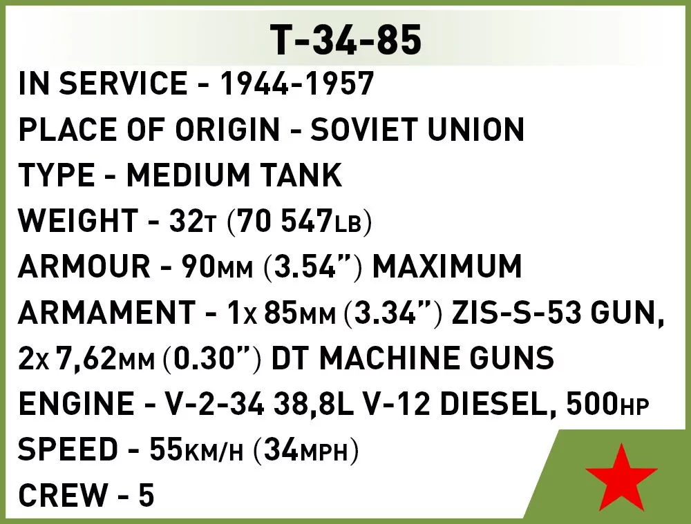 Cobi. HC WWII T-34-85 - tantis.pl