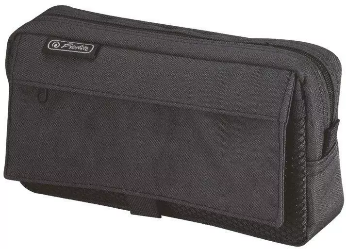 Piórnik kosmetyczka. 2 kieszenie. Czarny - tantis.pl