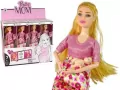 Lalka w ciąży różowa sukienka w kwiaty - tantis.pl
