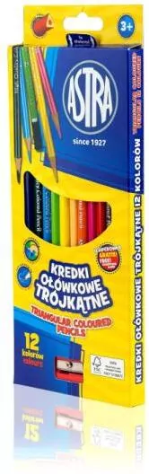 Kredki ołówkowe trójkątne. 12 kolorów - tantis.pl