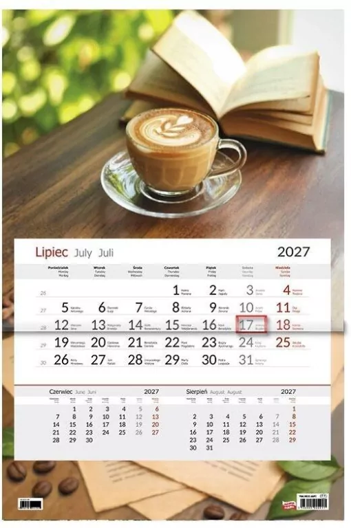 Kalendarz 2027 jednodzielny Kawka - tantis.pl