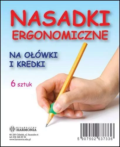 Nasadki ergonomiczne na ołówek i kredki 6 szt - tantis.pl