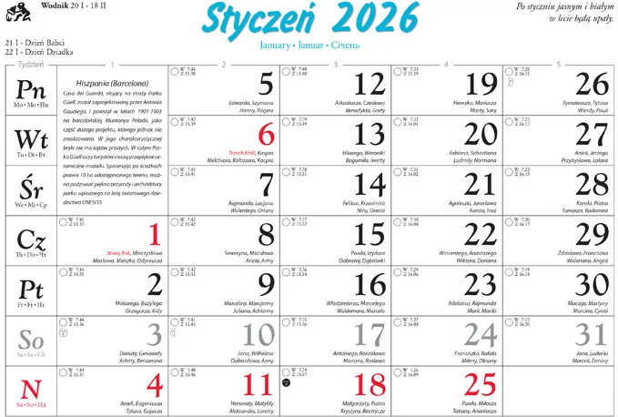 Kalendarz 2026 rodzinny Piękne krajobrazy - tantis.pl