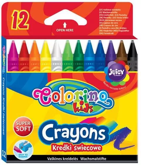 Kredki świecowe Colorino Kids 12 kolorów - tantis.pl