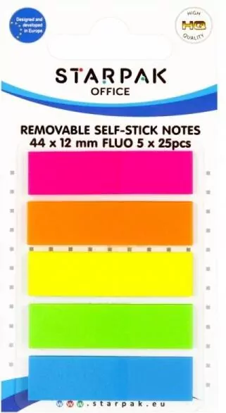 Zakładka indeksująca fluo 12x44mm 5x25K - tantis.pl