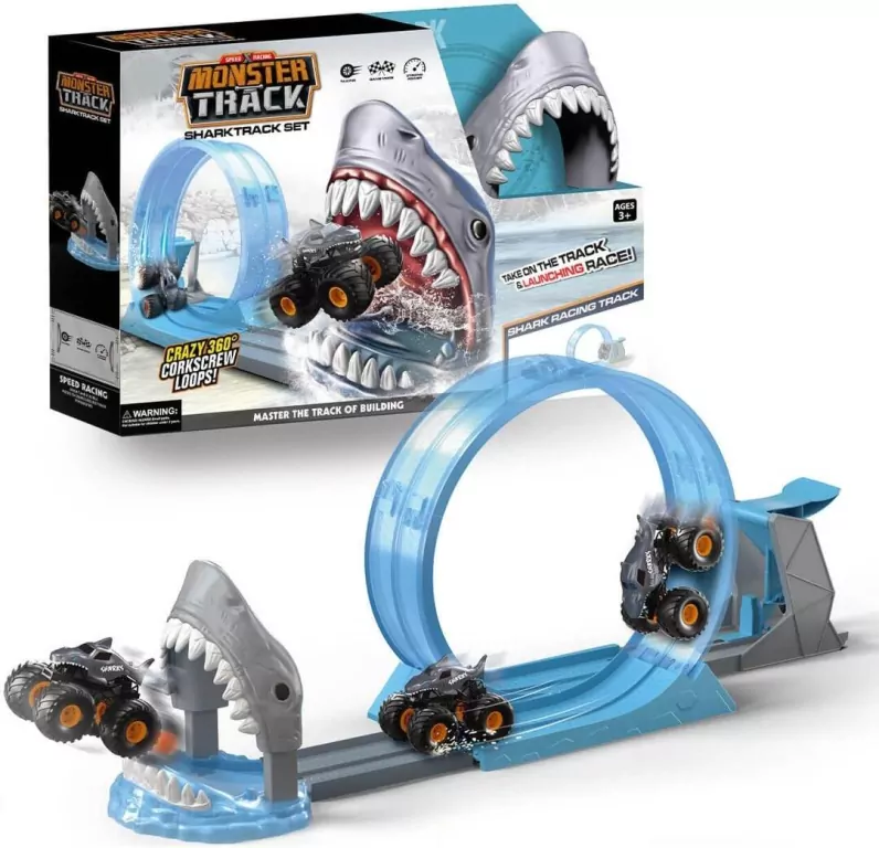Tor wyścigowy Monster Track Shark z pętlą + autka - tantis.pl