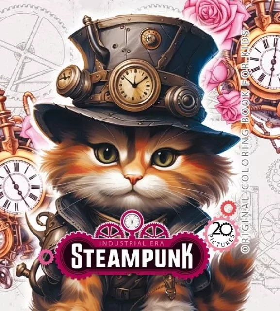 Kolorowanka 160x160 Steampunk Kot - tantis.pl