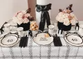 Talerzyki Happy Birthday z kokardką 24cm - tantis.pl