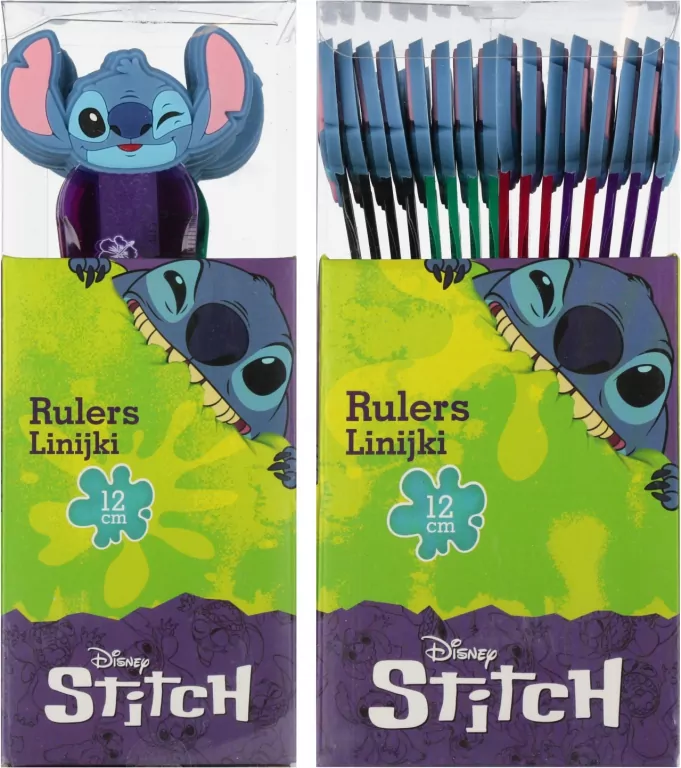Linijka 12cm z główką Stitch Disney black p16 91385PTR mix cena za 1 szt - tantis.pl