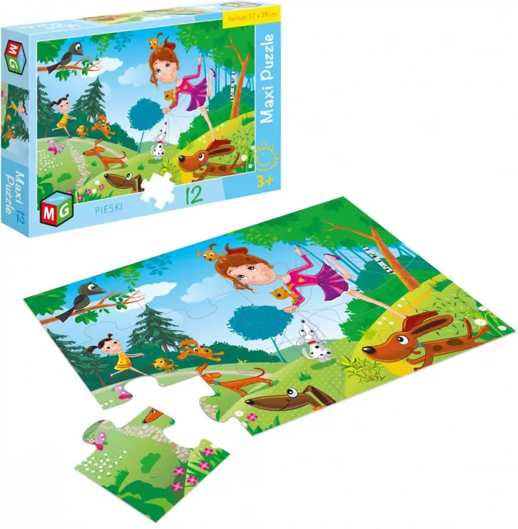 Multigra. Maxi Puzzle 12. Pieski - tantis.pl