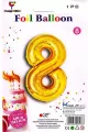 Balon foliowy złoty cyfra 8, wys.81 cm BCF-955-8 - tantis.pl