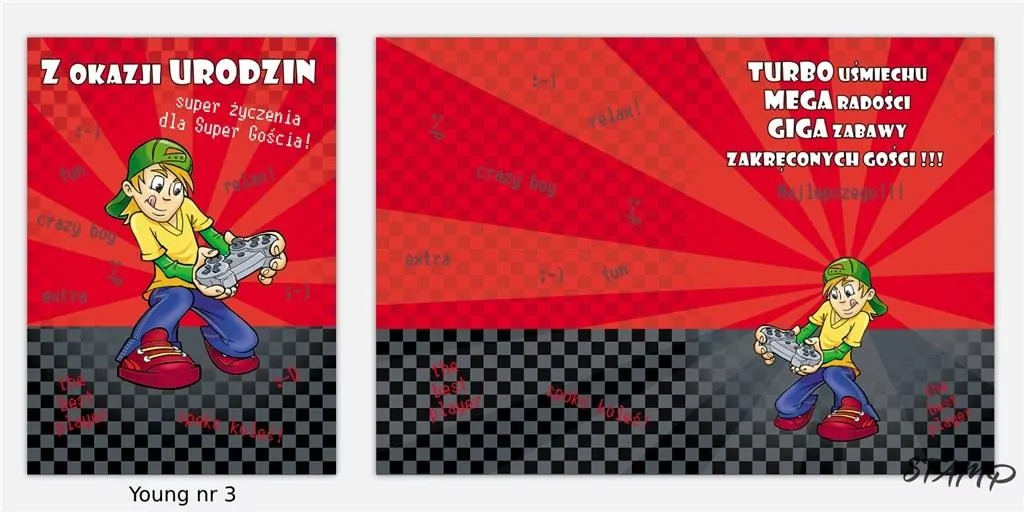 Karnet Young B6 + koperta. Wzór nr 003 Urodziny - tantis.pl