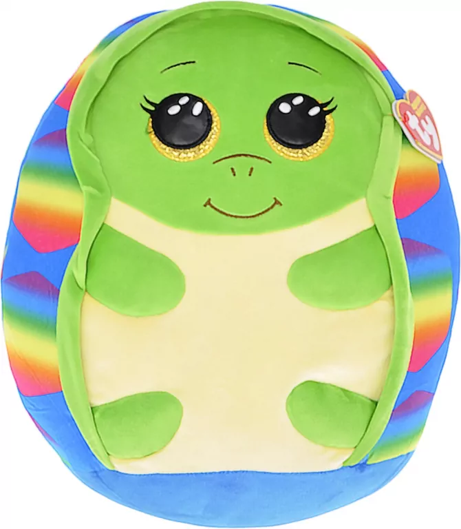 Squishy Beanies Shrugs - tęczowy żółw 30cm - tantis.pl