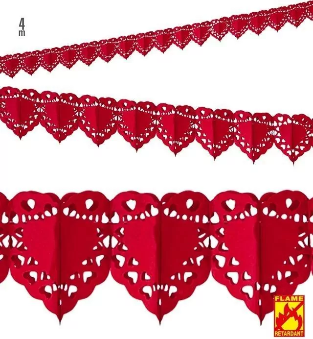 Girlanda z czerwonymi sercami 4m - tantis.pl