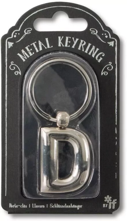 Silver Letter Keyring - brelok do kluczy litera D - tantis.pl