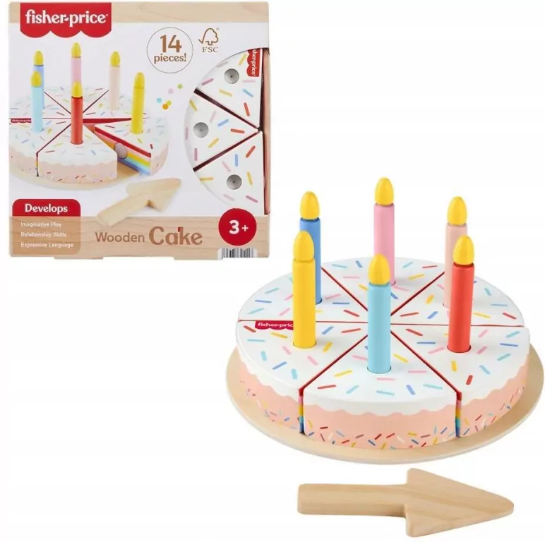 Fisher-Price Drewniany tort urodzinowy - tantis.pl