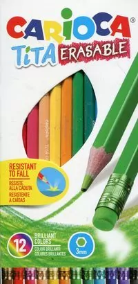 Kredki ołówkowe wymazywalne. 12 kolorów. - tantis.pl