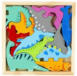Mega Creative. Układanka drewniana 12 elemwntów, Dinozaury