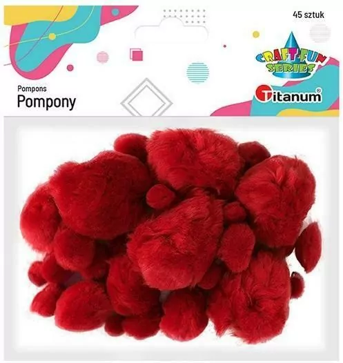 Pompony akrylowe czerwone - tantis.pl