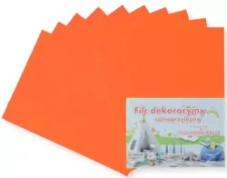 Filc dekoracyjny samoprzylepny A4. Pomarańczowy