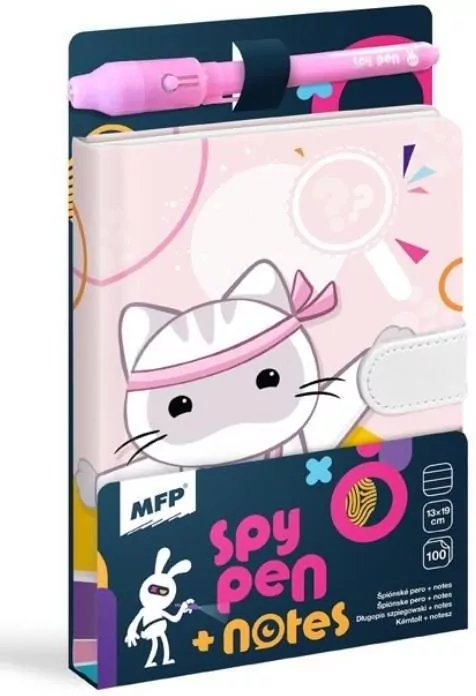 Notes fioletowy 100K linia Spy + długopis UV - tantis.pl