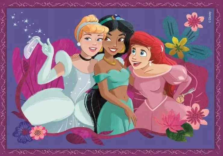 Clementoni. Puzzle 4w1. Super Kolor. Disney Princess - tantis.pl