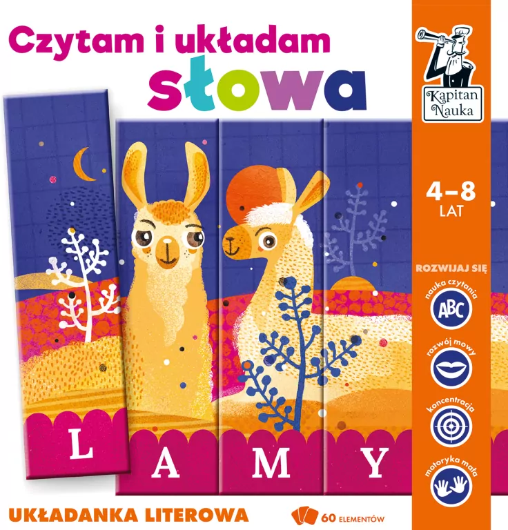 Czytam i układam słowa. Układanka literowa. Kapitan Nauka - tantis.pl
