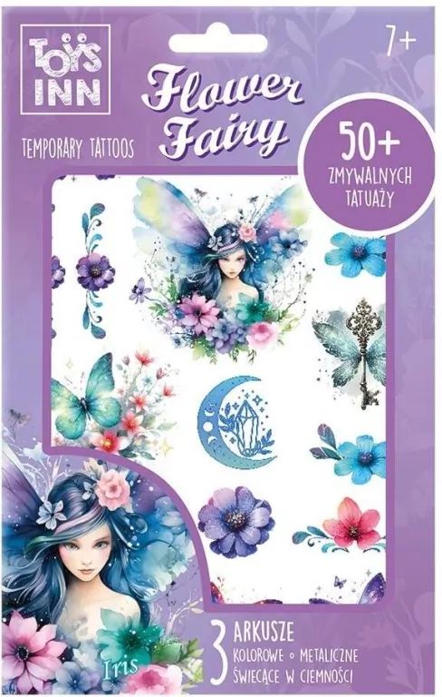 Tatuaże Flower Fairy Iris fiolet. ToysInn - tantis.pl